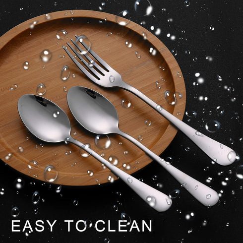 Set of 12, Stainless Steel Dinner Forks and Spoons Silverware Set, Heavy-Duty Dinner Forks and spoons(6.7 Inch) Cutlery Set, Dishwasher Safe (Silv...