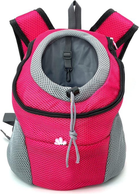 Fhiny Dog Carrier Backpack, Comfortable Doggy Front Backpack Pet Puppy Carrier Travel Pack with Breathable Head Out Design and Padded Shoulder for...