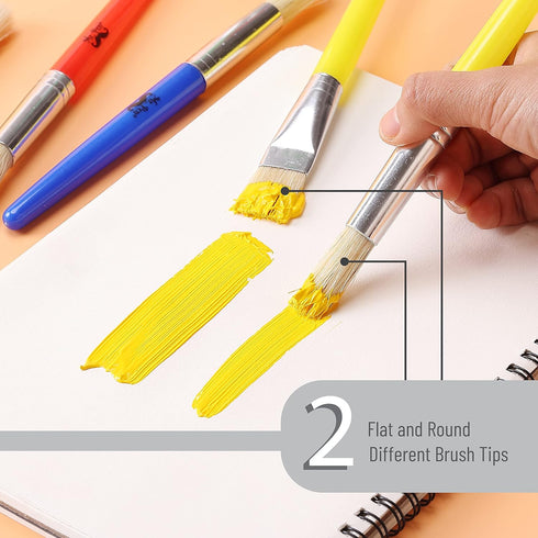 Mr. Pen- Paint Brushes for Kids, 8 Pcs, Toddler Paint Brushes, Chubby Paint Brushes, Flat Paint Brush, Kids Paint Brush Set, Washable Paint Brush ...