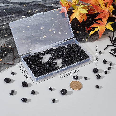 SUNNYCLUE 1 Box 200Pcs Skull Beads Turquoise Bead Skeleton Head Beads Halloween Gothic Beads Loose Spacer Bead for Jewelry Making Beading Kit Synt...