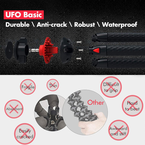 Camera Tripod Fotopro Flexible Phone Tripod Bendable Tripod for Mini Camera Handheld Tripod Stand for iPhone Vlogging Travel Video...