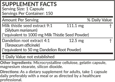 Futurebiotics Milk Thistle Silymarin Marianum & Dandelion Root Liver Health Support, Antioxidant Support, Detox, 150 Capsules...
