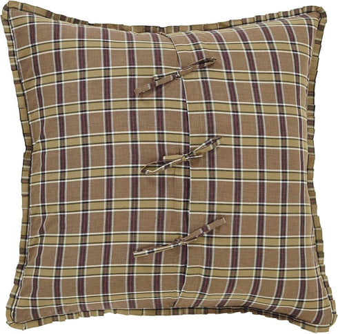 VHC Brands Wyatt Bedding Accessory, Euro Sham 26x26, Plaid Tan...