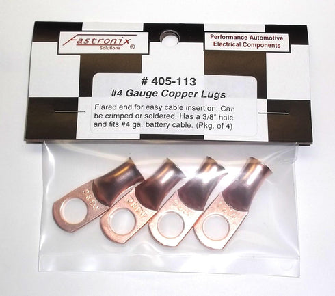 Fastronix Quality Copper Battery Terminal Lugs 4 Pack (3/8" 4 Gauge)...