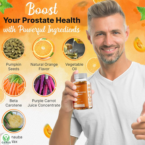 Pumpkin Seed Oil Gummies 4,000 mg for Hair Growth, Urinary Tract Support, Bladder Control Supplement, Younger Looking Skin & Face, Rich in Omega 3...