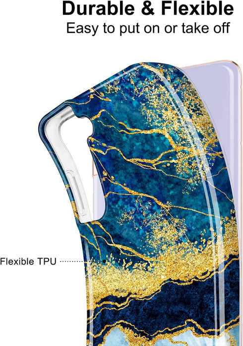 JIAXIUFEN Galaxy S21 Case Gold Sparkle Glitter Marble Slim Shockproof TPU Soft Rubber Silicone Cover Phone Case for Samsung Galaxy S21 5G 6.2 inch...