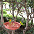 12 Inch Hanging Bird Bath, Outdoor Bird Drinking Bird Feeder Tray Bird Seed Catcher Tray Platform with Hook and Chain for Outdoor Garden Yard Pati...