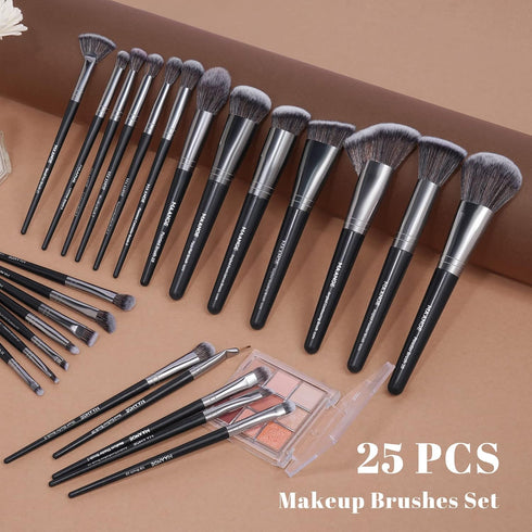 MAANGE Makeup Brushes, 25pcs Makeup Brush Set Premium Synthetic Concealer Blush Foundation Eyeshadow Brush Professional Make up Brushes with Gift ...