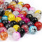 RUBYCA Assorted Mixed Round Druk Crackle Czech Crystal Glass Beads for Jewelry Making (8mm, 100pcs)...