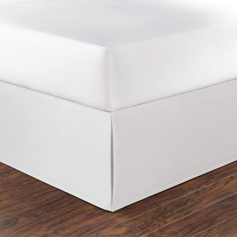 Nautica - Twin Bedskirt, Cotton 15-Inch Tailored Drop Bedding, Split Corners for Secure Fit, Oeko-Tex Certified (Solid White)...