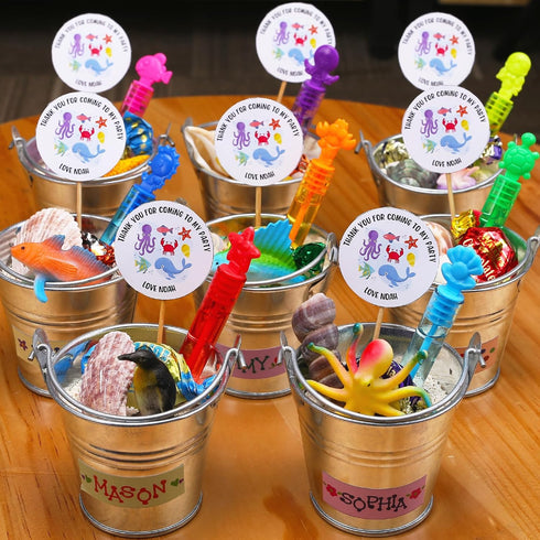 32 Pcs Bubbles for Sea Party Favor, 8 Style Mini Bubble Wands for Kids Toddler with Display Box, Mermaid Birthday Party Supplies, Goody Bag Filler...