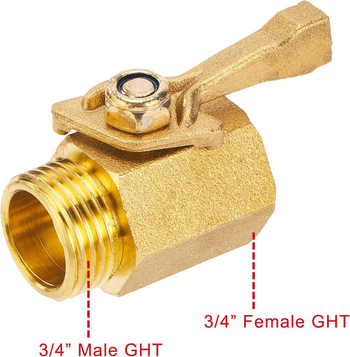 Garden Hose Shut Off Valve, Heavy Duty Brass Shut Off Valve for Garden Hose with 2 Rubber Washers, 3/4 Inch, 2 Pack...