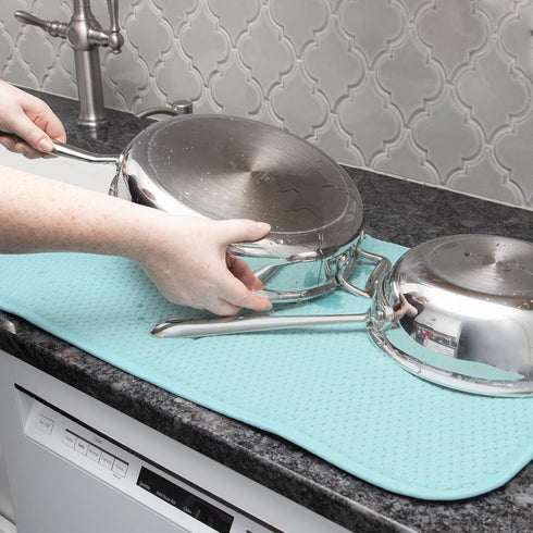 All-Clad Premium Reversible Dish Drying Mat for Kitchen: 16" x 28" Ultra-Absorbent, Long-Lasting, No Condensation, and Oversized for Large Pots an...