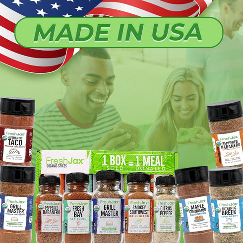 FreshJax Organic Cajun Seasoning (4.3 oz Bottle) | Non GMO, Gluten Free, Keto, Paleo, No Preservatives Bold Bayou Blend - Cajun Spice...