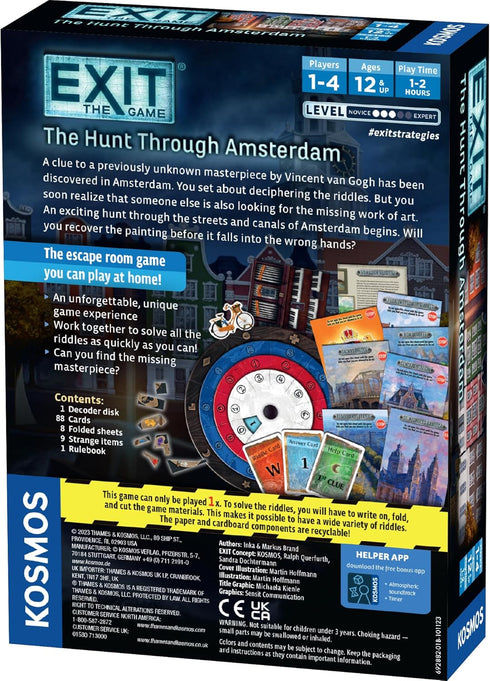 EXIT: The Game - The Hunt Through Amsterdam | Escape Room |Co-op Games | 1+ Players |Ages 5-7| Brainteasers |Art Heist | Ages 12+...