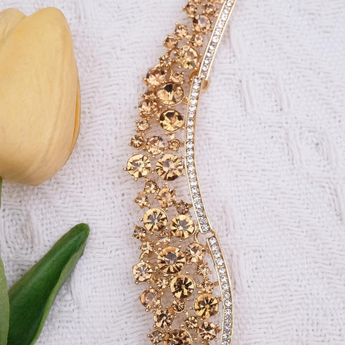 Women's Statement Necklace Earrings Link Bracelet Set for Bride Austrian Crystal Wedding Bridal Costume Jewelry Sets...