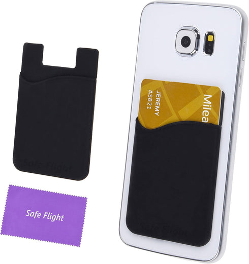 Credit Card/ID Card Holder - Can be attached to almost any Phone - Carry Essential Cards with your Phone - Silicone Material, cards will not fall ...