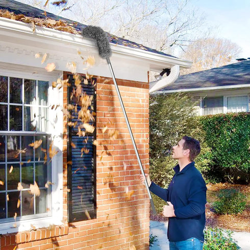 Gutter Cleaning Brush Roofing Tool with Telescopic Extendable Telescopic Pole 8.6ft Guard Cleaner Tool Easy Remove Leaves and Debris from The Grou...