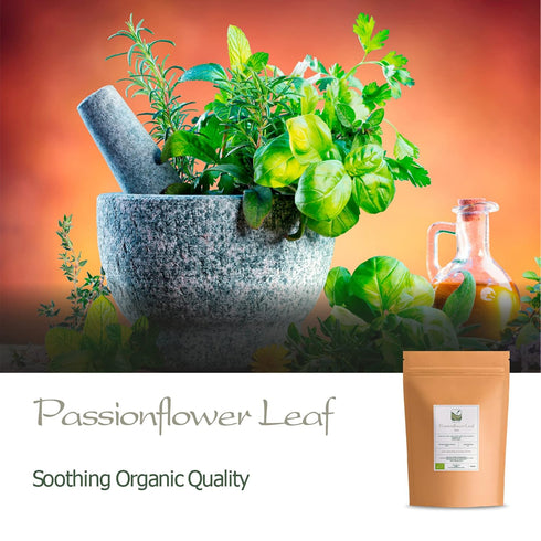 Passion Flower Tea Organic Calming - Whole Leaf Dried Passionflower - Passiflora Herb for Anxiety - Maypop - Wild Passion Vile - Paciflora Te Pasi...