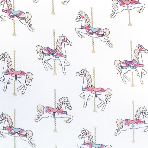 Hudson Baby Unisex Baby Cotton Fitted Crib Sheet, Carousel Horse, One Size...