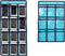 NIMES Hanging Closet Underwear Sock Jewelry Storage Over The Door Classroom Cell Phone Calculator Organizer Clear Pockets (BLUE-12 & 9 POCKETS PAC...