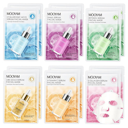 Face Mask Skincare Facial 12 Sheet Facial Spa Moisturizing Skincare Hydrate, Radiance Boost, Soothe, Revitalize, Nourish, Purify Skin For All Skin...