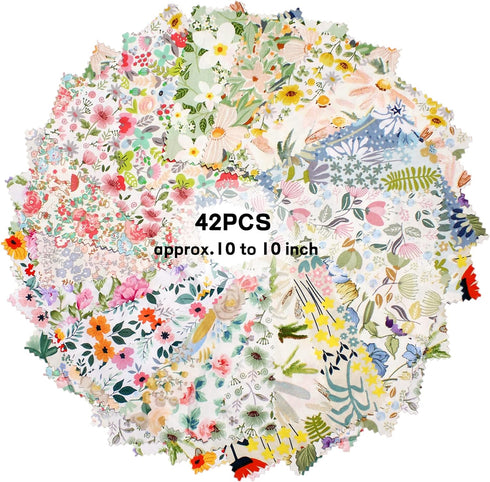 42-10" Precut Fabric Quilt Squares Layer Cake Fabric Bundles for Quilting Printed Floral for Sewing Fabric Squares …...
