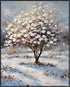 Posterizer 1 pcs-snowy winter flowers scene in oil painting style-15-Floral & Botanical Art-Landscape & Nature Art-Living Room Bedroom Decor- unfr...