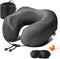 MLVOC Travel Pillow 100% Pure Memory Foam Neck Pillow, Comfortable & Breathable Cover, Machine Washable, Airplane Travel Kit with 3D Contoured Eye...