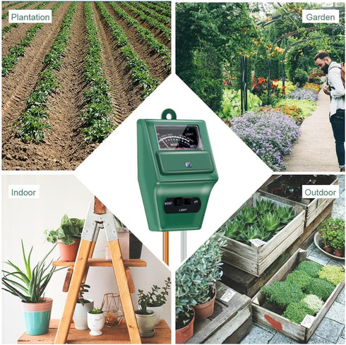 Soil pH Meter, MS02 3-in-1 Soil Moisture/Light/pH Tester Gardening Tool Kits for Plant Care, Great for Garden, Lawn, Farm, Indoor & Outdoor Use (G...