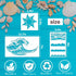Beach Wave Stencils for Painting on Wood Reusable Canvas Nautical Sunrays Stencil for Crafts Kids Art Projects Drawing Card Making Pattern for Wal...