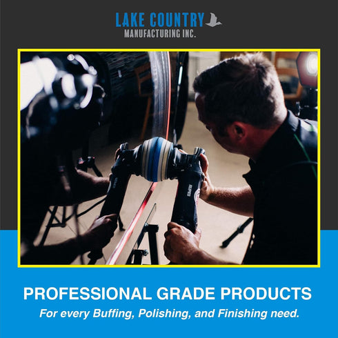 Lake Country Dual-Action 6” Backing Plate - Flexible Polishing Pad Plate w/Smooth Finish - Hook and Loop Pad Fastener - Black & Yellow Polisher Ba...