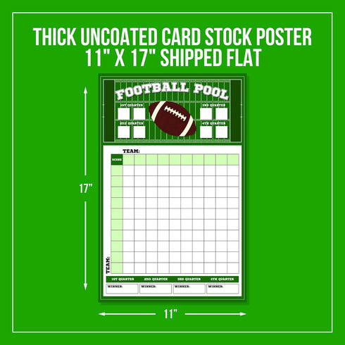 Football Big Game Betting Pool Box Squares Scoreboard Bowl Office Party Game Supplies Decorations (3-11x17" Games)...
