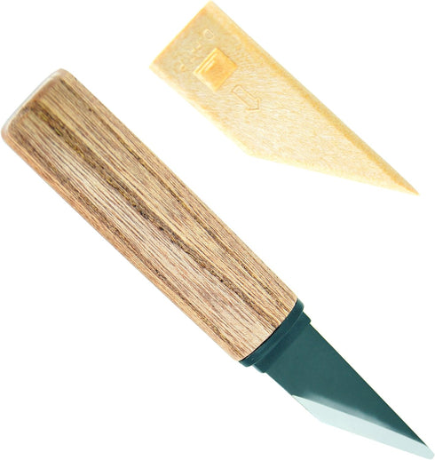 Kiridashi Craft Pocket Knife Japanese Steel Blade Wooden Handle with Sheath for Right-handed...