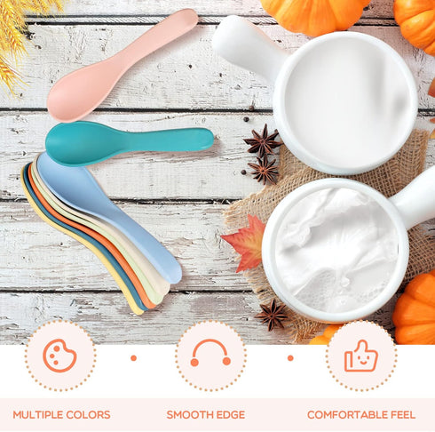 16 Pcs Wheat Straw Spoon set Unbreakable Soup Spoons 6 Inches Ramen Spoons Portable Small Spoons Cereal Spoons for Kid and Adult (8 colors)...