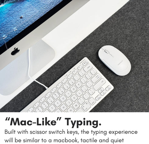 Macally Small USB C Keyboard - Plug & Play Compatible Wired Apple Keyboard for Mac mini, MacBook Pro/Air, iMac, iPad, Windows, Chromebook with USB...