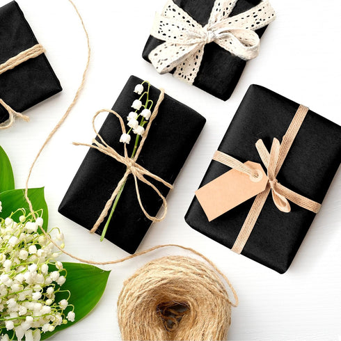 NACHLYNN 100 Sheets Black Tissue Paper Bulk Gift Wrapping Paper 14 x 20 inch Art Paper Crafts for Wedding Holiday Birthday Party Crafts Graduation...