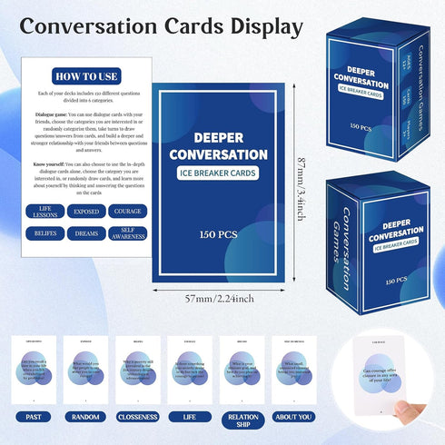 Poen 1 Box of Conversation Cards Games Deeper Talk Deck Relationship Building Conversation Starters Icebreaker Questions Team Building Activities ...