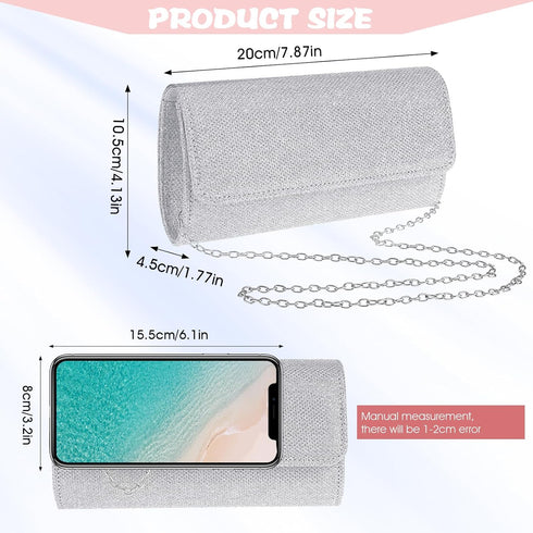 Women's Evening Bag Clutch Purses Sparkling Party Handbag Bling Wedding Bag with Chain for Ladies for Prom Cocktail Party Wedding Engagement...