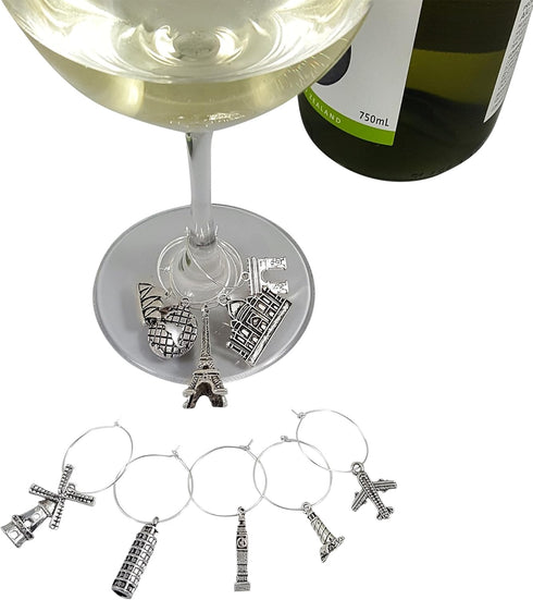 Travel & Animal Themed Wine Charm Gift Set with 20 Beautiful Wine Charms...