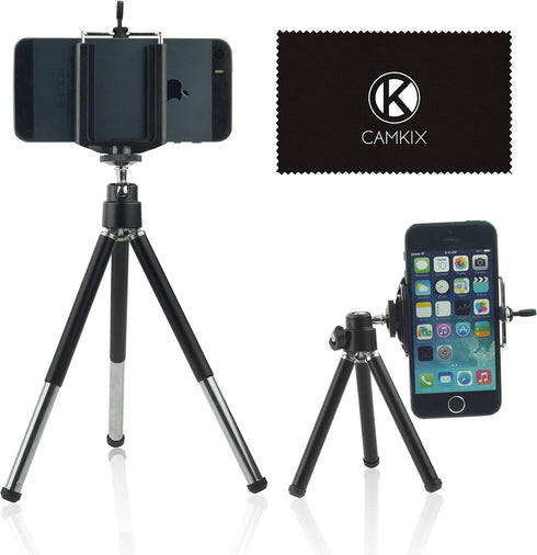Tripod Kit - Universal Adjustable Including Tripod/Universal Phone Holder/Velvet Phone Bag/Microfiber Cleaning Cloth - Suitable for iPhone, Samsun...