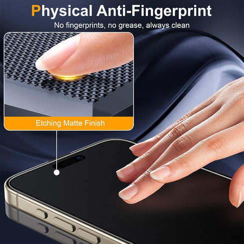 2 Pack for iPhone 15 Pro Max 6.7inch Matte Glass Screen Protector, Auto Dust Removal Easy Installation, Anti Glare Anti Fingerprint Tempered Glass...