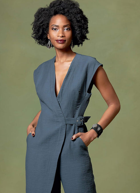 Vogue V1645Y Women's Semi-Fitted Jumpsuit Sewing Pattern by Rachel Comey, Sizes 4-14, White...