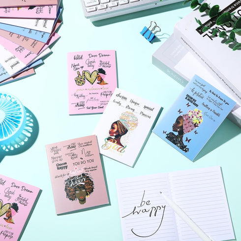 24 Pieces Black Women Journals for Writing Inspirational African American Notebooks Gifts Mini Motivational Journal Lined Notepads for Black Women...