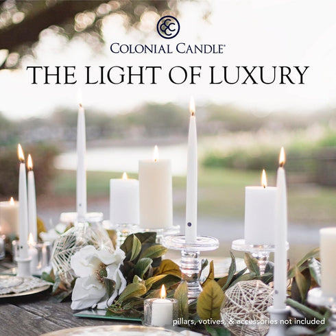 Colonial Candle Unscented Taper Candle, Classic Collection, Red, 8 In, Pack of 12 - Up to 6 Hours Burn...