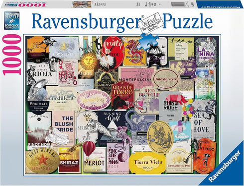 Ravensburger Wine Labels Jigsaw Puzzle - 1000 Pieces | Unique and Challenging | Softclick Technology Ideal for Adults and Puzzle Enthusiasts | Cli...