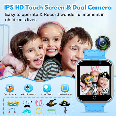 Kids Smart Watch, HD Touchscreen Kid Watches with 24 Games Dual Camera Video Music Calculator Pedometer Torch Alarm Stopwatch, Christmas Birthday ...