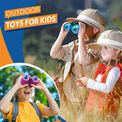 Toys for Boys Ages 3-7: LET'S GO! Kids Binoculars with Bird Watching Manual for 4 5 6 7 Year Old Boys Girls Outdoor Toy for Kid Ages 4-6 Camping T...