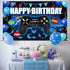 Blulu Video Game Happy Birthday Backdrop Game on Birthday Banner Level up Gaming Theme Party Background Photo Props for Party Wall Decorations Sup...