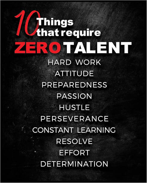 Posterizer 1 pcs-10 things that require zero talent-Men's Art Collection-Motivational & Inspirational Art-Gift for Entrepreneurs-Decor for Home & ...